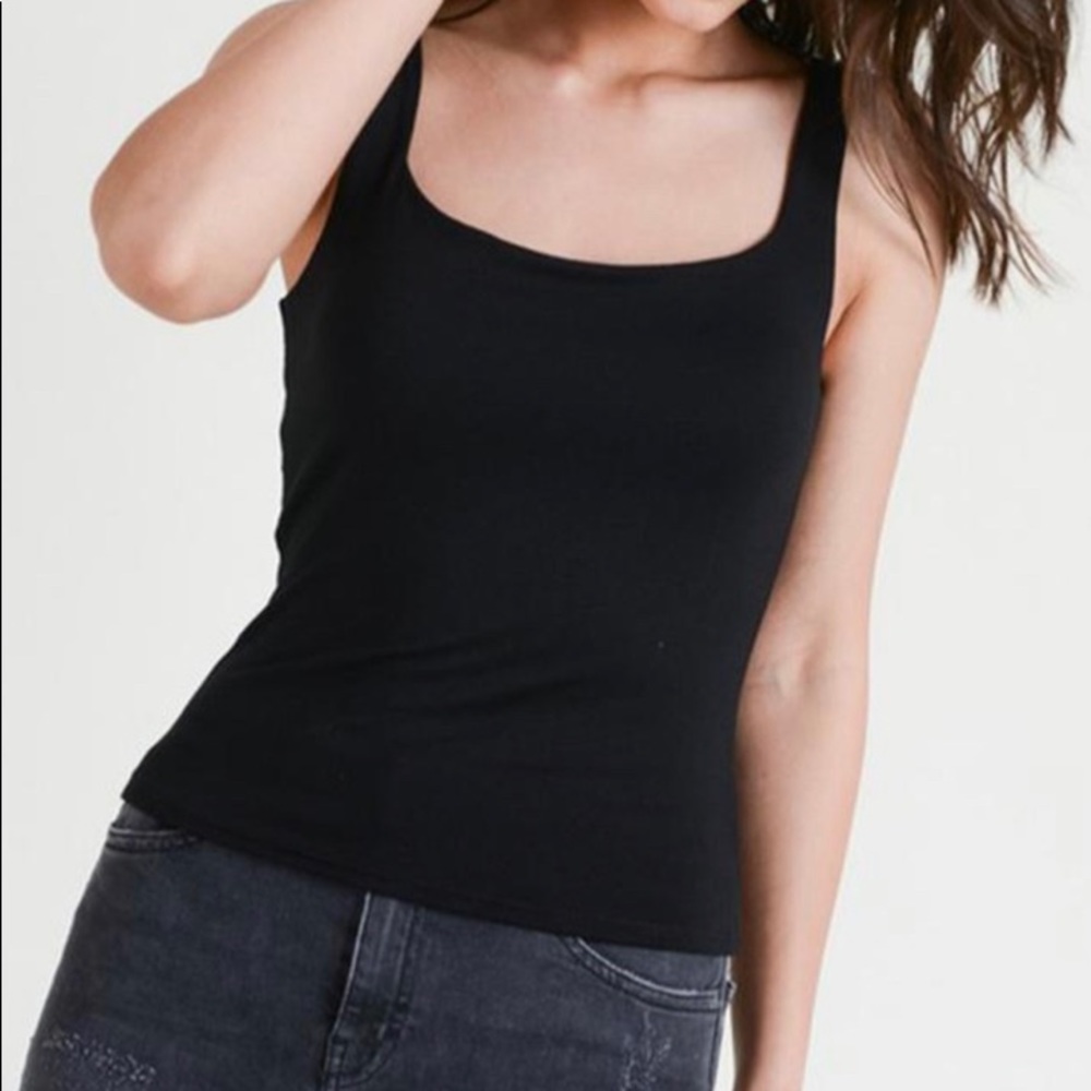 Wasabi + mint square neck tank top